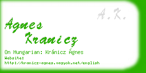 agnes kranicz business card